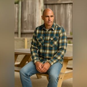 NWT Outerknown Plaid Blanket Flannel Shacket size Medium